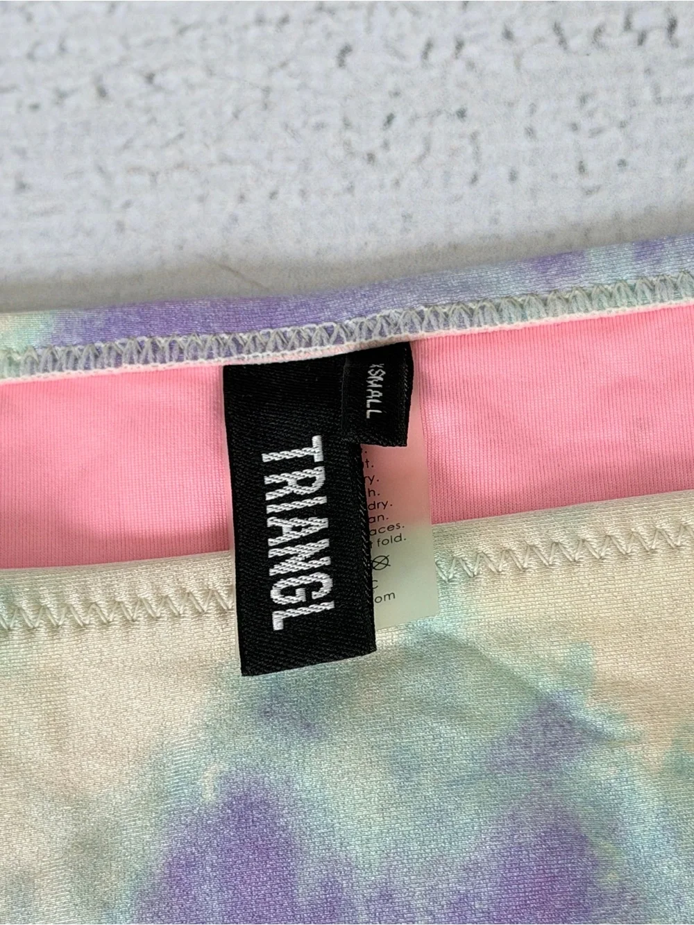 triangl swimwear Pastel Yellow & Purple Tie-Dye Triangle Bikini